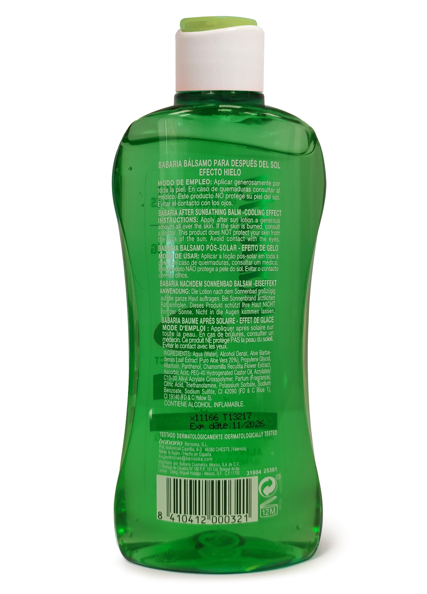 BÁLSAMO AFTER SUN EFECTO HIELO PARA DESPUES DEL SOL