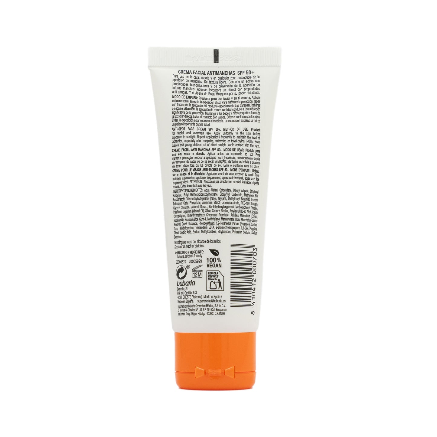 Crema Facial Solar Antimanchas SPF 50